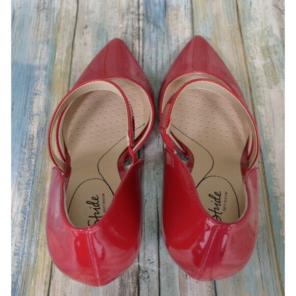 LifeStride Suki Red Patent Pumps Size 10 D'Orsay Heels - Picture 8 of 10